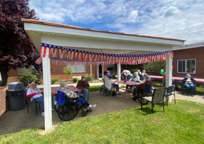 Skyline Terrace Nursing Home and Memory Lane Assisted Living Shenandoah Virginia Activities BBQ